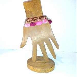 Pink Tassel Costume Bracelet
